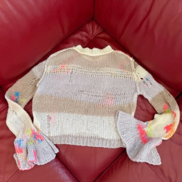 Free People Open Knit Cropped Sweater NWOT - Picture 2 of 5